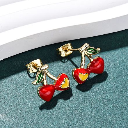 Латунные микро проложить серьги стержня кубического циркония EJEW-D328-01G-01-1