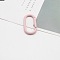 Alloy Spring Gate Rings, Oval, Pink, 50x25mm