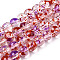 Baking Painted Transparent Glass Bead Strands, Round, Red, 8mm, Hole: 1.2mm, about 102pcs/strand, 30.24''(76.8cm)