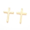 201 Stainless Steel Pendants, Cross, Golden, 25x16x0.9mm, Hole: 1.4mm