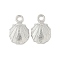Alloy Pendants, Shell Shape, Platinum, 19x12.5x3mm, Hole: 2.5mm