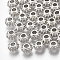 CCB Plastic Beads, Corrugated Rondelle, Platinum, 7.5x4.5mm, Hole: 2.5mm