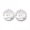 Brass Micro Pave Clear Cubic Zirconia Pendants, Nickel Free, Flat Round with Tree, Platinum, 24x23x2.5mm, Hole: 1.2mm