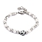 Natural Howlite & Synthetic Magnetic Hematite Anchor Beaded Bracelet, 8-1/2 inch(21.5cm)