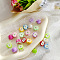 Printed Opaque Acrylic Beads, Apple, Mixed Color, 16x18x11mm, Hole: 2mm