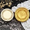 Flower Frame Brass Stamp Heads, for Wax Seal Stamp, Wedding Invitations Making, Golden, Round, 25x14mm, Inner Diameter: 7.5mm