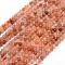 Natural Sunstone Beads Strands, Faceted, Round, 4mm, Hole: 0.5mm, about 105pcs/strand, 15.35 inch(39cm)