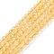 Natural Citrine Beads Strands, Round, Dyed & Heated, 6mm, Hole: 1mm, about 60~63pcs/strand, 15.5~15.7 inch(38~40cm)