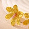 Adjustable Alloy Flower Finger Rings for Women, Yellow, Flower: 43x42mm, Inner Diameter: 17mm