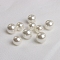 Shell Pearl Beads, Round, Half Drilled, Seashell Color, 6mm