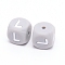 Silicone Beads, Cube with Letter.L, Gray, 12x12x12mm, Hole: 2mm
