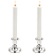 Zinc Alloy Candle Holders, Bowknot, Silver, 44~70x66mm, Inner Diameter: 20x28mm