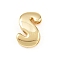 Brass Beads, Long-Lasting Plated, Rack Plating, Lead Free & Cadmium Free, Real 18K Gold Plated, Letter S, 14x9x5mm, Hole: 11x3mm
