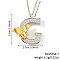 Brass Micro Pave Clear Cubic Zirconia Bee Initial Pendant Necklaces, Platinum & Golden, Letter G, 15.75 inch(40cm), pendant: 29x27mm