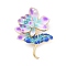 Lotus Enamel Pins, Alloy Brooches for Backpack Clothes, with Plastic Pearl, Medium Purple, 56x41mm
