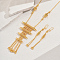 Elegant Fashion Brass Multi-layer Pendant Earrings & Necklaces Set for Women, Real 18K Gold Plated