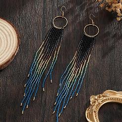 Богемные серьги-подвески ручной работы из стеклянного бисера.&nbsp;YY2599