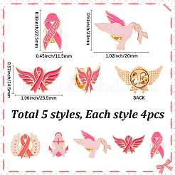 20 шт. 5 стиля эмалевых значков с ленточками для повышения осведомленности&nbsp;JEWB-SC0001-60