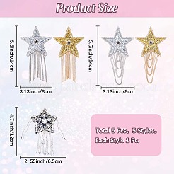 5 шт. тканевая звезда&nbsp;PATC-CY0001-08C