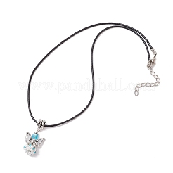 Ожерелья с подвесками из стеклянных бусин в виде ангела&nbsp;NJEW-MZ00094-04