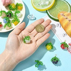 7 шт. 7-х цветные подвески-фрукты из медной проволоки ручной работы&nbsp;PALLOY-CJ00100