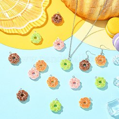 60 шт. 4 цвета непрозрачные подвески из смолы&nbsp;RESI-CJ0004-92