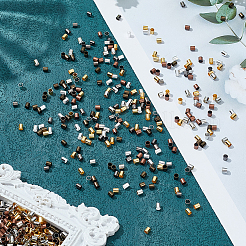 600 шт. 6 цвета латунные обжимные бусины&nbsp;KK-LP0001-16