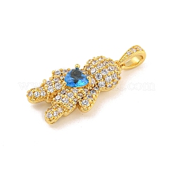 Подвески из латуни с покрытием из прозрачного кубического циркония&nbsp;KK-P277-38G-02