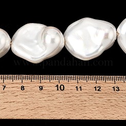 Нити стеклянных жемчужных бусин с гальваническим покрытием&nbsp;BSHE-B008-01