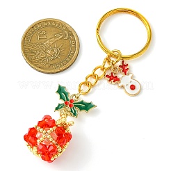 Рождественские плетеные стеклянные брелки&nbsp;KEYC-MZ00017-01