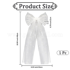 Фаты из полиэстера с бантом&nbsp;AJEW-WH20067-066P