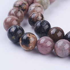 Природные родонит бисер нитей&nbsp;G-P318-04-8mm