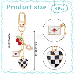 4 шт. подвесные украшения из сплава эмали и акрила&nbsp;KEYC-NB00031