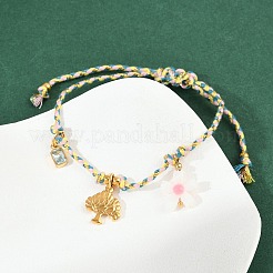 Браслеты с подвесками из нержавеющей стали 304 BJEW-C114-11G