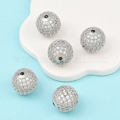 CZ латунные микро проложить кубического циркония круглых бусин ZIRC-L017-05P