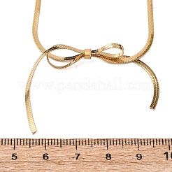 Ожерелья с подвеской-бантом из нержавеющей стали 304 для женщин&nbsp;NJEW-K255-49G