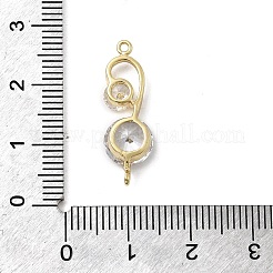 Латунные подвески с гладкими круглыми подвесками-соединителями из прозрачного кубического циркония&nbsp;KK-A275-24G