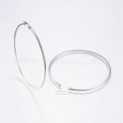 Большие серьги-кольца из нержавеющей стали марки 304&nbsp;EJEW-F105-14P