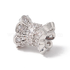 Экологически чистые реечное покрытие латунь микро паве кубический цирконий двухсторонние колпачки для бусин&nbsp;KK-F835-25A-P