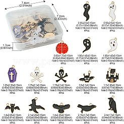 60шт 15 стиля хэллоуин тема сплава эмаль подвески&nbsp;FIND-FS0002-89