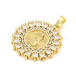 Подвески из латуни с покрытием из прозрачного кубического циркония&nbsp;KK-M291-13G