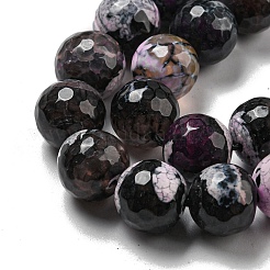 Граненые бусины из натурального огненного агата с треском&nbsp;G-F447-12mm-N15