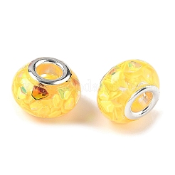 Прозрачные европейские бусины-рондель из смолы&nbsp;RESI-S023-25