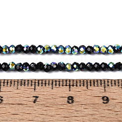 Нити из прозрачных стеклянных бусин-ронделей с цветным покрытием ab&nbsp;EGLA-T029-2mm-10B