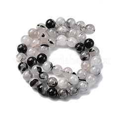 Натуральные турмализированные кварцевые бусинки G-P336-02A-8mm