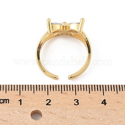 Латунные кольца-манжеты с микропаве и прозрачным цирконием для женщин&nbsp;RJEW-D307-01G-C