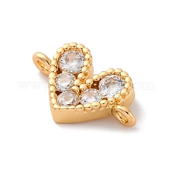 Подвески-сердечки с микропаве из латуни и кубическим цирконием&nbsp;KK-F894-03G-01