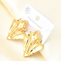 Серьги-гвоздики в форме ромба из нержавеющей стали 304&nbsp;EJEW-P312-02G