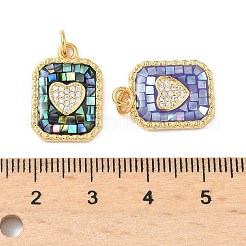 Покрытие стойки латунь микро паве кубический цирконий и подвески в виде ракушек&nbsp;KK-I357-12G