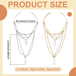 2 шт. 2 цвета железные браслеты на плечо для женщин&nbsp;AJEW-HY0002-62